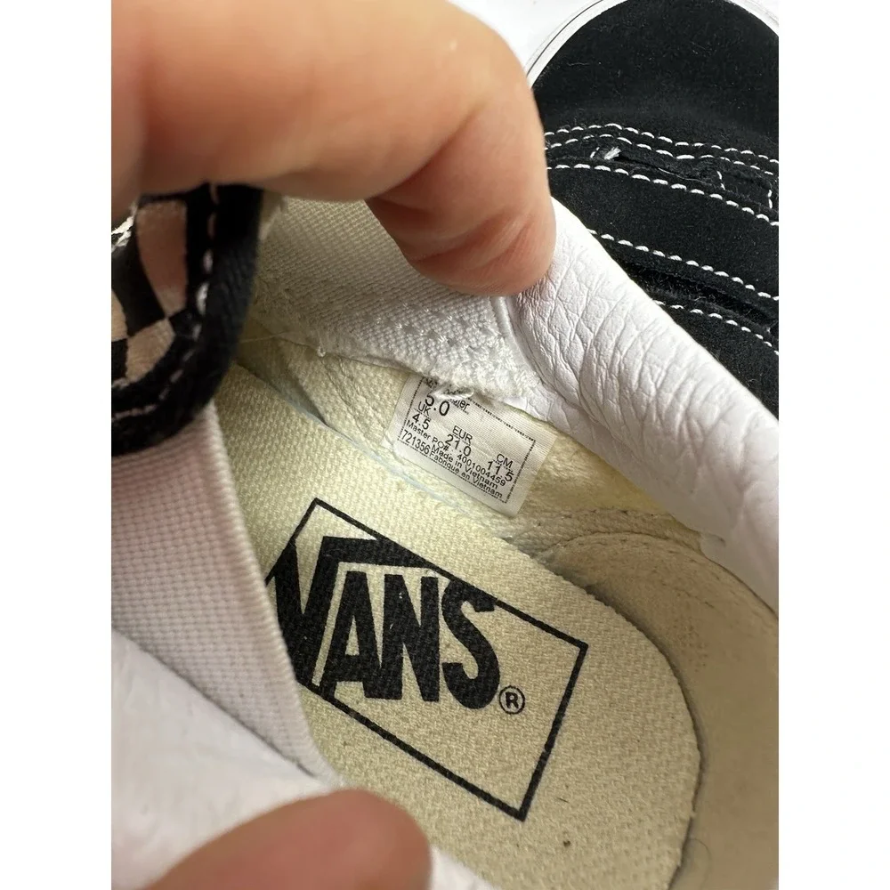Vans Toddler Checkerboard Old School Black Slip On Hook Loop Sz 5 Set of 2 Pr